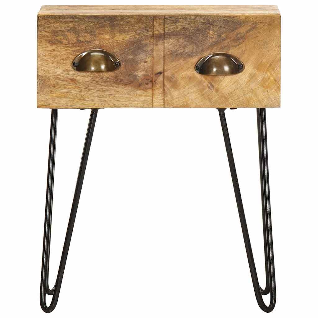 Comodino 40 x 30 x 50 cm, in legno massiccio, con 2 cassetti