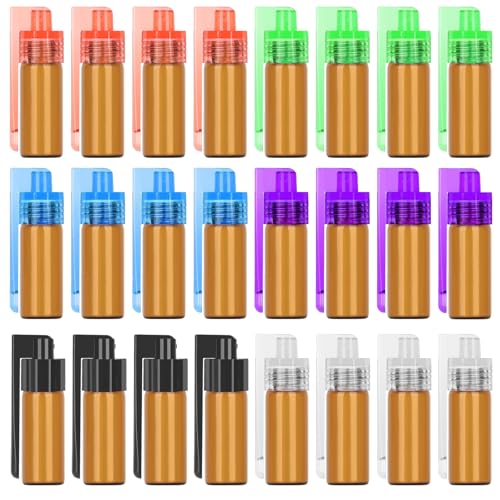 Withosent Juego de 24 Dosificadores de Especias con Cuchara - Frasco Mini Hermético de 6ml para Sal, Pimienta, Especias - Ideal para Viajes, Camping, Cocina