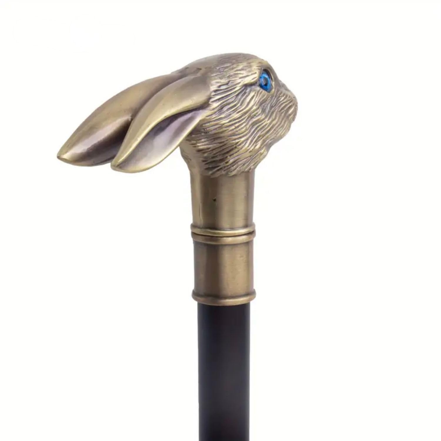 Gehstock mit Hasenkopf schwere Ausführung Bronze Alice im Wunderland Kaninchen Hase Spazierstock