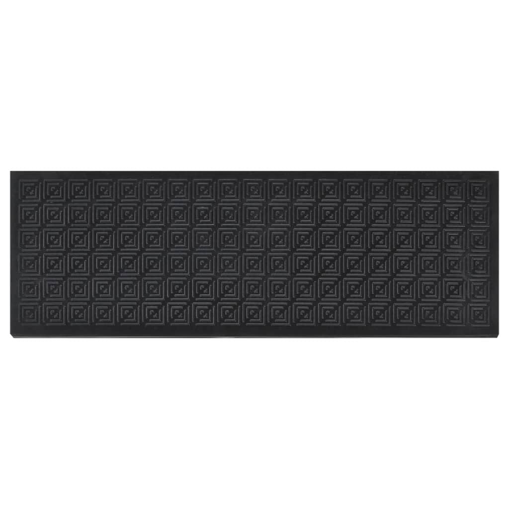 Zestaw 10 gumowych mat na schody, 25 x 75 cm, grubość 4 mm, antypoślizgowe, tłumiące odgłosy kroków, do wewnątrz i na zewnątrz, czarne dla bezpiecznego stąpania