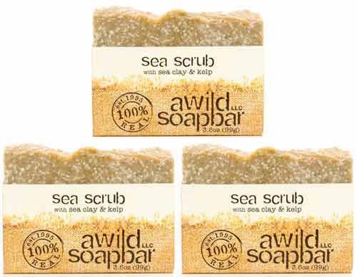 Sea Scrub<br>Organic Soap Bars Multipack (3 Count)<br>by A Wild Soap Bar