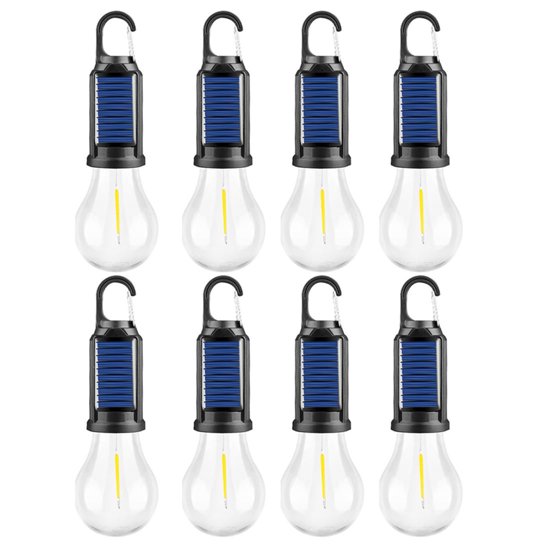 Bombilla Led Solar HookPro Lámpara solar recargable portátil con LED,senderismo y mochileros, Lámpara exterior