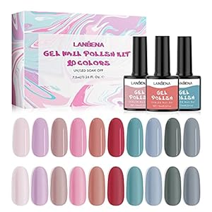Gel-Nail-Polishes, LANBENA 10 Colours Ge...
