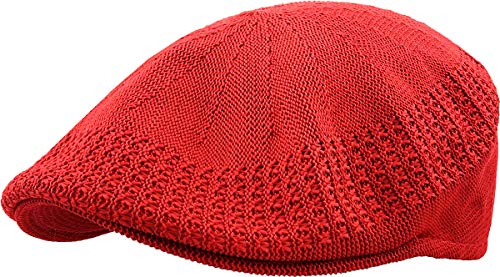 KBETHOS KBM-001 RED L Classic Mesh Newsboy Ivy Cap Hat (21 Colors / 4 Sizes)