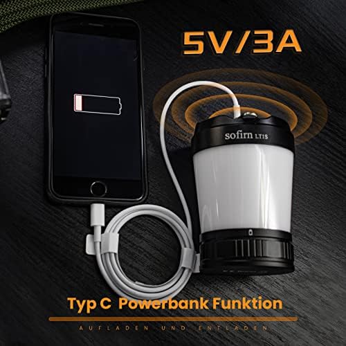 sofirn LT1S Lantern Camping Light, Rechargeable USB Led Camping lamp Super Bright 500 lumens with 40 Individual LED Bulbs 2700K to 6500K with red Light for Hunting Hiking