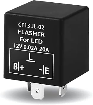 CF13 LED Electronic Flasher Relay, 12V 0.02A-20A Flasher Relay for LED Turn Signal Light, JL-02 EP34 3-Pin Adjustable Turn Signal Bulbs Fix Hazard Warn Hyper Blink Flash Fixed