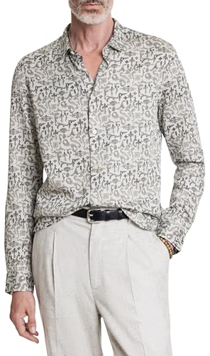 Chemise John Varvatos Ross pour homme, le style gris brouillard idéal en terrasse