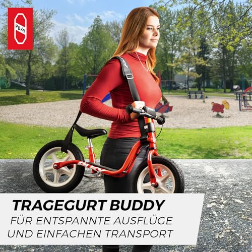 PUKY TRAGEGURT Buddy | Für Laufräder & Scooter | Leichter & Komfortabler Transport | Verstellbare Länge für alle Eltern | Strapazierfähig & Praktisch | Ideal für Ausflüge & Alltag | Farbe: Schwarz