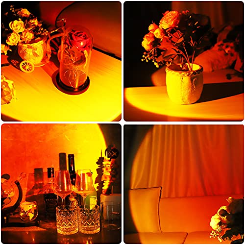 Sunset Lamp Projector Sunset Projection Lamp, 360 Degree Rotation Rainbow Sunset Light Lamp, Night Light Projector Led Lamp, Romantic Atmosphere Projector For Photography Lighting, Decor -Sunset Red #TOP2