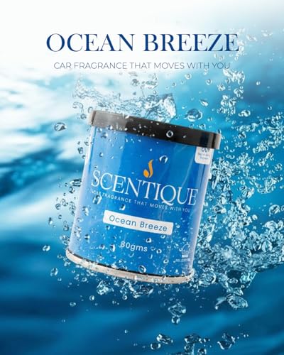 Image of Gel Based Car Air Freshener - Ocean Breeze (80g) | Long Lasting Cup Holder Perfume Can | Strong Odor Eliminator | No Headache, Mild fragrance;OBF