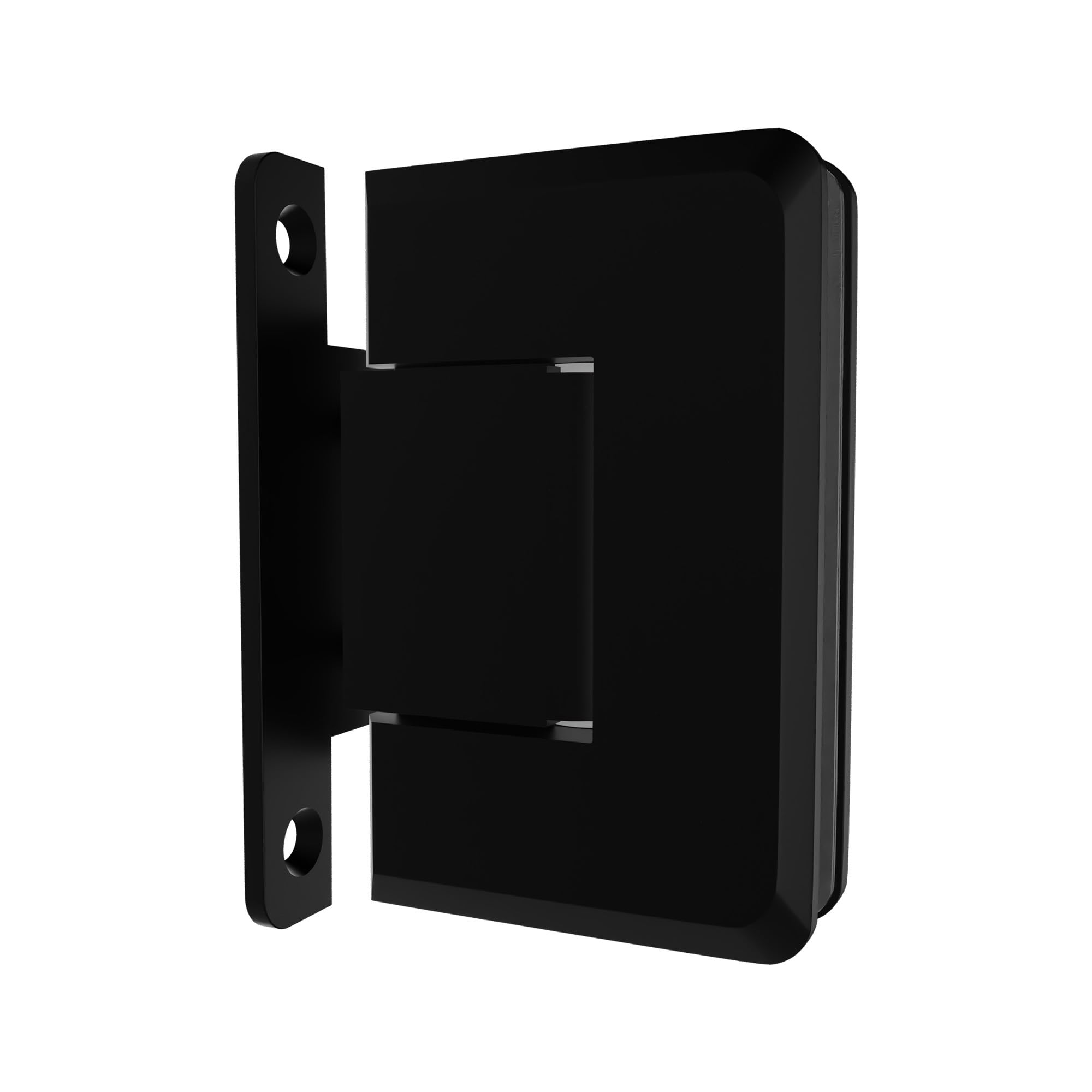 Brixwell Wall Mount H-Back Plate Shower Door Hinge for Frameless Shower Doors, Brass Material, Matte Black Finish, Fits 3/8" to 1/2" Glazing Thickness, 4" Height