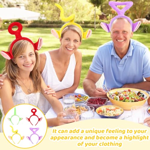 JAWUZ 4 Stück Maus Ohren Bow Haarreif Sparkly Party Deko,Kinder Mädchen Frauen Prinzessin Party Deko Cosplay Kostüme