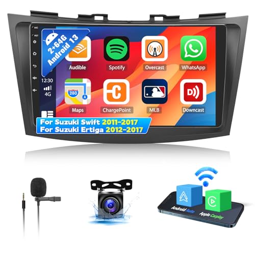 OiLiehu 2G+64G Android 13 Doppeldin Radio Carplay Android Auto für Suzuki Swift