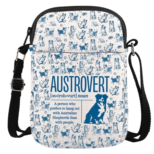JTOUK Australian Shepherd Dog Gift Aussie Dog Mom Gift Austrovert Crossbody Bag For Aussie Lover (Austrovert CR EU)
