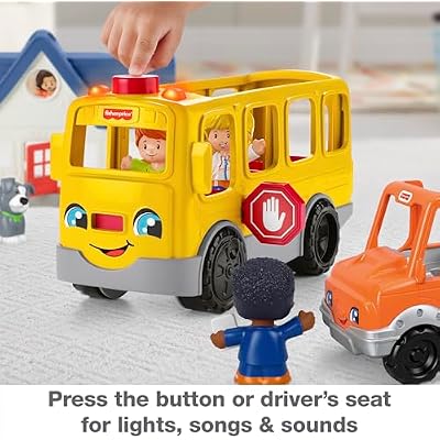 Fisher-Price Little People Toddler Gift Set, Ready for Summer, Interactive Play House with Musical School Bus