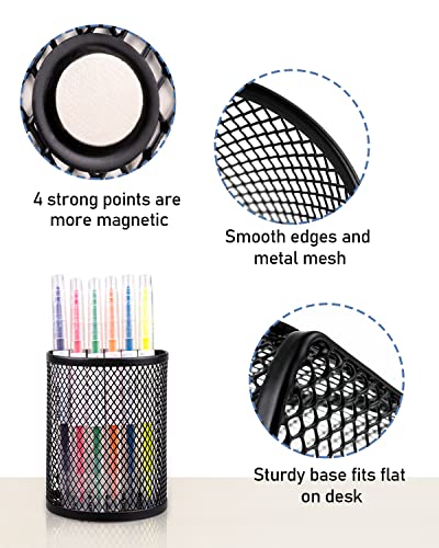 QYH Magnetic Pen Holder 4 Pack Pencil Locker Organizer Accessories for School and Office, Black - Image 5