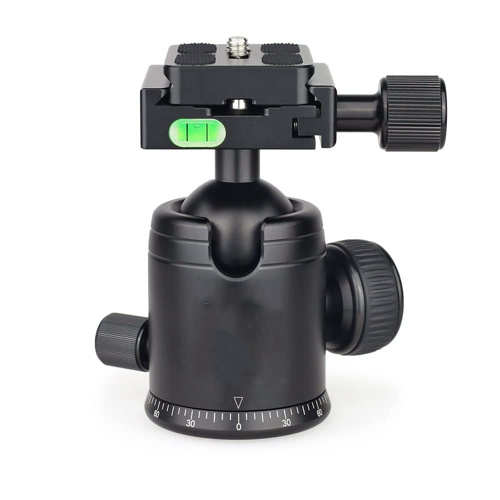 KBREE Accessori per Fotocamera Testa per treppiede Testa a Sfera per treppiede panoramica Testa a Sfera anodizzata CNC per Fotocamera DSLR Piastra a sgancio rapido Extra