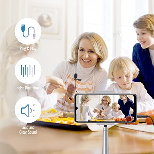 Takstar Lavalier Clip On Microphone, Lav Lapel Mic 3.5Mm 16 Feet Interview Microphone Omnidirectional Video Recording Condenser Mic For Youtube Tiktok Studio Recording Iphone Android Gopro Camera #TOP3