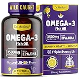 Omega-3 Fish Oil, 3500 mg, High EPA & DHA – No Fishy Taste, Easy to Swallow, Burpless, Natural Lemon – Supports Heart, Brain & Joint Health – 90 Softgels – Wild Caught.