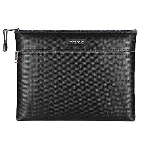 Arzroic Fireproof Document Bags, 13.9" x 10.8" Non-Itchy Waterproof and Fireproof Money Bag