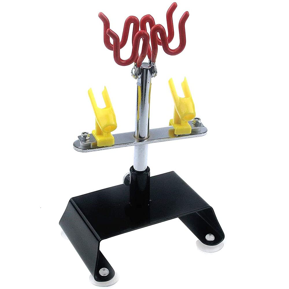 Ancllo Black Table Top Airbrush Holder Spray Pen Stand Holds Up To 4 Airbrushes Swivel Tilt Kit