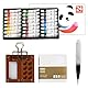 ElevaPulse Mini Aquarell Set, Mini Aquarell Travel Set, mit Walnussholz-Palette, 24 Farben, Mit Clip und Malblock, Reiseset für Künstler und Hobbyisten, Ideal für Outdoor-Skizzen und Studioarbeit