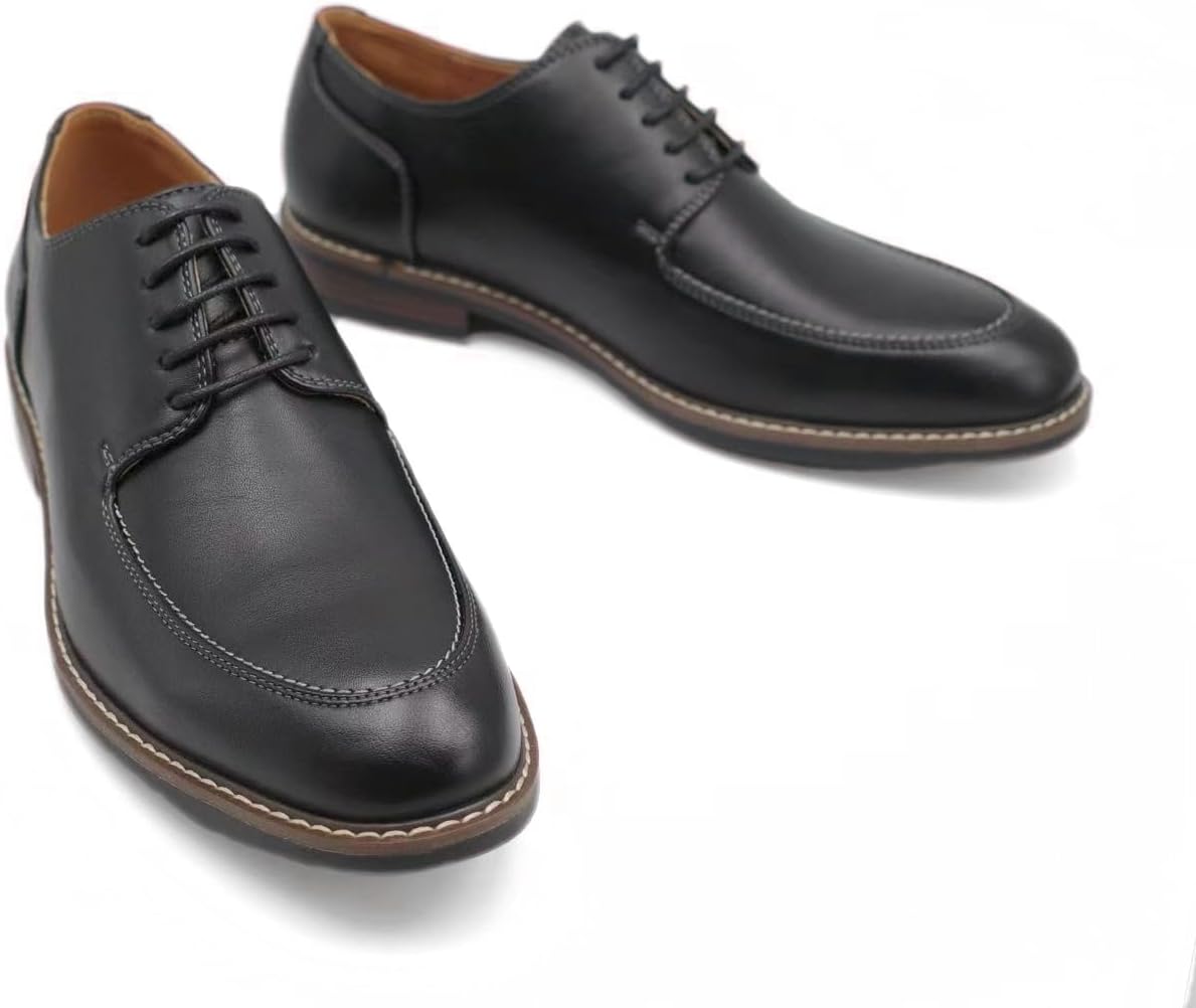 Finishing & Sewing Men's Moc Toe Lace Up Oxford Dress Shoes
