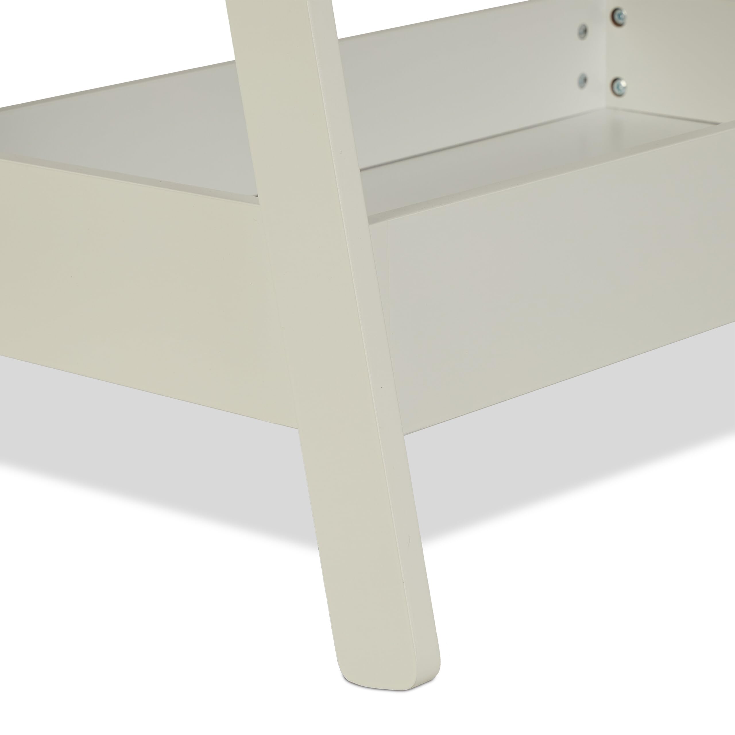 Relaxdays Burro de Ropa Infantil con Balda, 99 x 64,5 x 42,5 cm, Perchero de Pie con Barra, Dormitorio Niños, Blanco