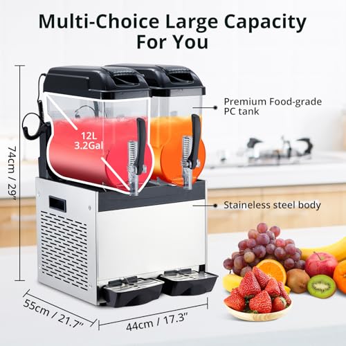 Image of Acekool Commercial Margarita Machine, 24L /6.4 Gal Frozen Margarita Machine Smoothie, Self-Cleaning, 700W Stainless Steel Slushy Machine for Snow Melts, Cocktails, Homes, Coffee Shops, Restaurants