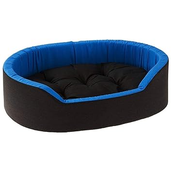 Hiputee Super Soft Reversible Dual Bed for Dog and Cat (Large, Black Blue)