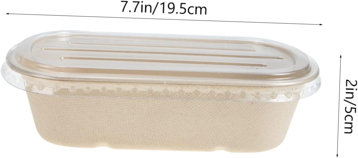50pcs Disposable Food Containers Lids Pulp Lunch Boxes for Takeout for Salad Snacks and Meal Prep to
