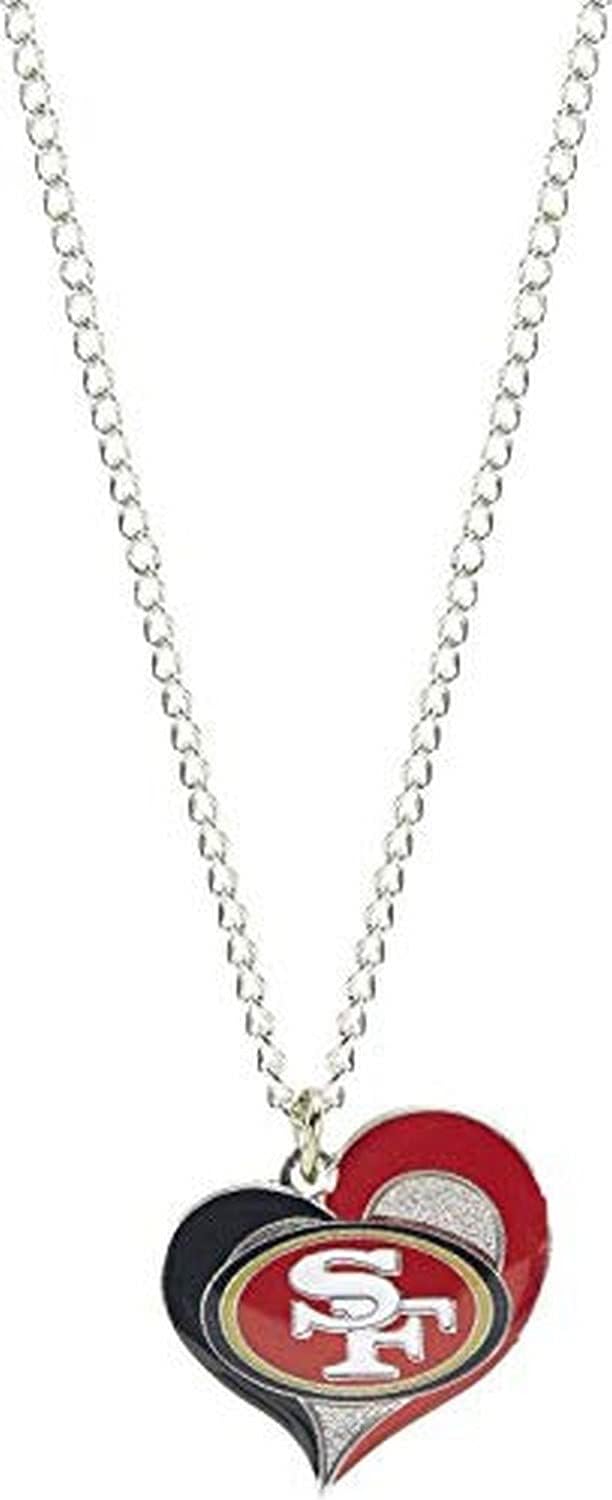 NFL Swirl Heart Pendant Necklace - Jewelry Gift for Mom, Wife, Sister, Daughter, Best Friend - Ideal Gift for Birthdays, Anniversaries & Special Occasions