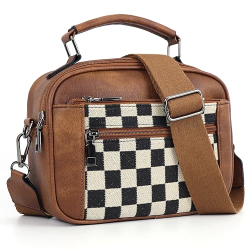 Checkered Crossbody Bags for Women Plaid Womens Cross Body Purses