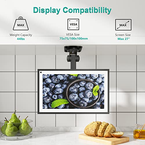 Wali Under Cabinet Mount For Echo Show 15, Height Adjustable And Foldable Mounting Bracket, Tilt Swivel For Alexa Echo Show 15, Holds Up To 44Lbs (Ecs001), Black #TOP5