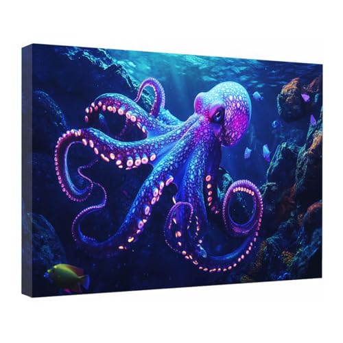 Tableaux de salle de bain mer decoration salon moderne toile bleue 40x60cm encadrée
