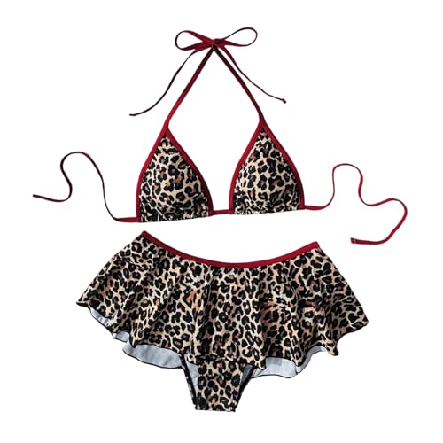 Traje de baño tanga de dos piezas con falda de volantes
