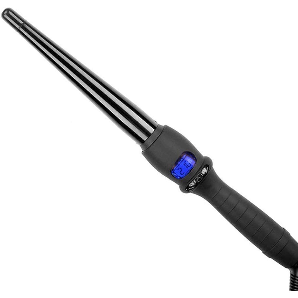 Hair Curling Iron Ceramic Conical Curling Wand Digital Controls Heat Black