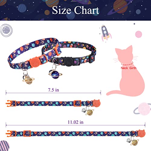 Expawlorer Cat Collar 2 Pack Adjustable Pet Collar With Bell Stylish Stars Pattern Design Dog Collar Durable Breakaway Cat Collar #TOP1