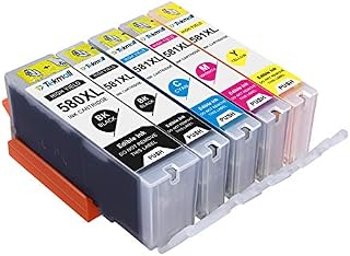 Tekmall Edible PGI-580 CLI-581 PGI-580XXL CLI-581XXL 580xl 581xl Edible Ink Cartridge for Pixma TS8150 TS8250 TS9150 TS8251 TS8151 TS8152 TS8252 TS9155 TR8550 TS6150 TS6350 TS6351 (PGBK/BK/C/M/Y)