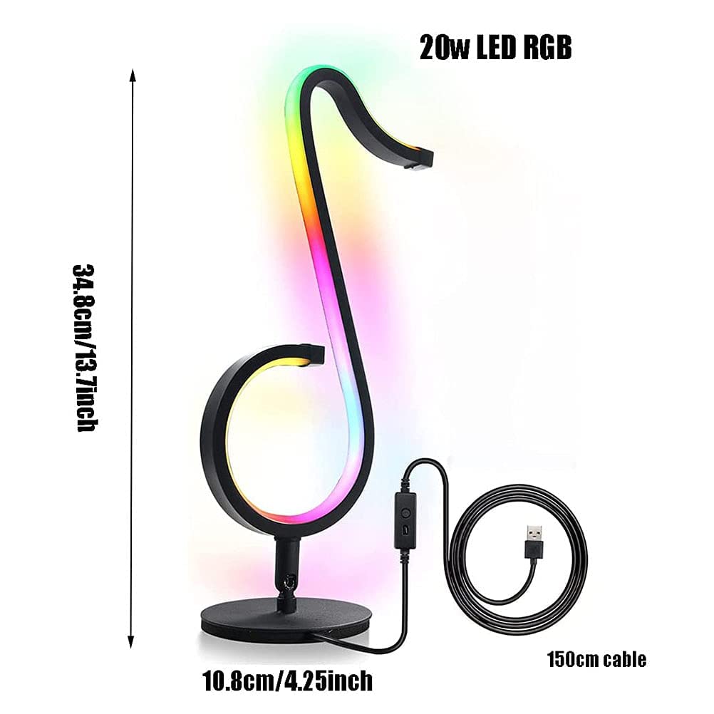 LED Wandleuchten RGB Innen LED Smart Atmosphäre Tisch-Wandlampe Dimmbar Farbwechsel mit App Steuerung und Fernbedienung Musiknote USB Neonlichter für Wohnzimmer Party Bar Weihnachten Geschenk