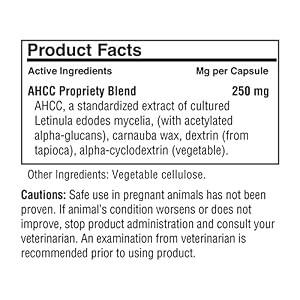 NK-9, AHCC Supplement for Dogs & Cats - Dietary Supplement to Support Immune System - Made for Pet's Immune Defenses - 30 Capsules, 250mg/capsule NK-9, AHCC Supplement for Dogs & Cats – Dietary Supplement to Support Immune System – Made for Pet’s Immune Defenses – 30 Capsules, 250mg/capsule