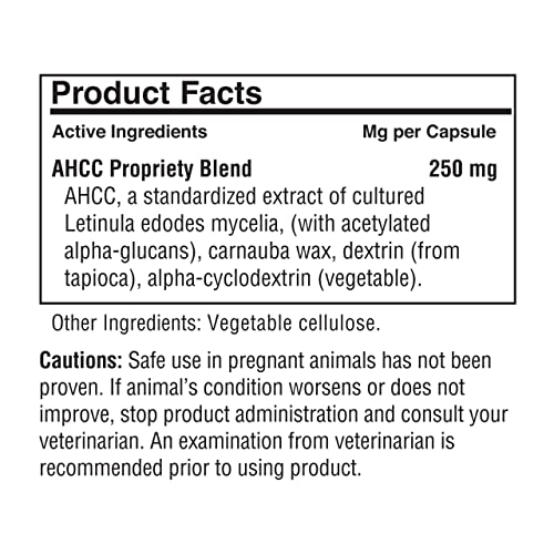 NK-9, AHCC Supplement for Dogs & Cats – Dietary Supplement to Support Immune System – Made for Pet’s Immune Defenses – 30 Capsules, 250mg/capsule NK-9, AHCC Supplement for Dogs & Cats – Dietary Supplement to Support Immune System – Made for Pet’s Immune Defenses – 30 Capsules, 250mg/capsule
