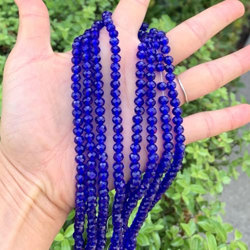 Image of 200pcs Czech Faceted Rondelle Crystal Glass Beads 6mm Bulk Cobalt Blue