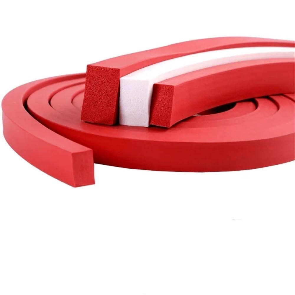 Junta de sellado de silicona Tira de sellado plana espuma silicona con cabezal cuadrado rojo, almohadilla autoadhesiva 1 m rectangular bIanc0(40 * 20mm)