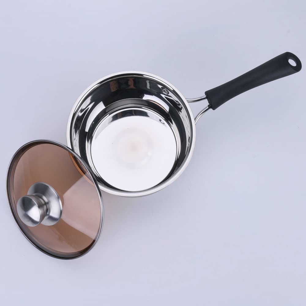 Stielkasserolle, antihaftbeschichtet, dick, Edelstahl, Kochgeschirr, Milchtopf mit Griff, Mini-Nudeltopf, 16 cm