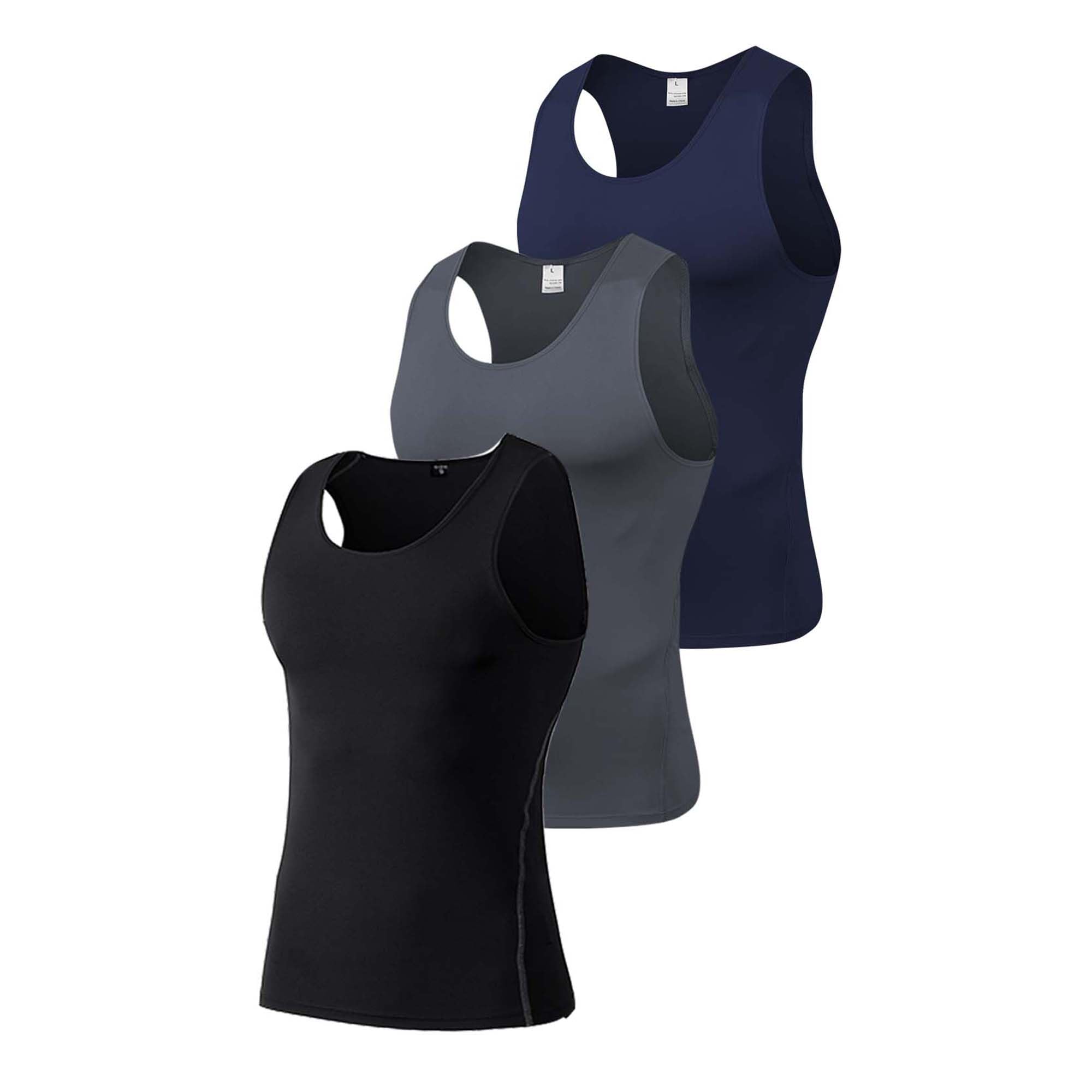 3 or 5 Pack Mens Running Tank Tops Breathable Workout Muscle Sleeveless T-Shirts Summer Gym Fitness Vests Quick Dry Tops Training Bodybuilding Shirts