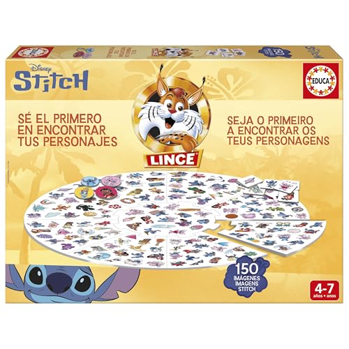 Educa - Lince Stitch 150 Imágenes | Juego de Mesa Familiar para agudizar Vista, Memoria y Reflejos Mientras te diviertes | A Partir de 4 5 años (20610)