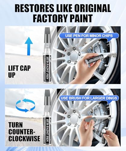 Amiss Sliver Flash Rim Repair Kit, Wheel Paint and Rim Paint Touch Up Pen for Curb Rash, Universal Alloy Wheel Scratch Repair for Scratches and Scuffs, Car Accessories (Sliver Flash) - Thumbnail 5