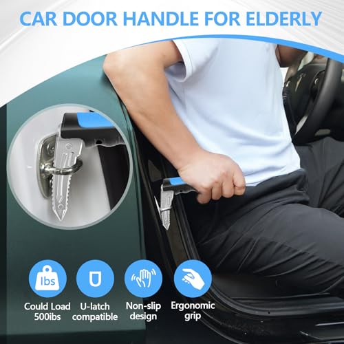 Image of Kaiedos Car Door Handle for Elderly, 3-in-1 Car Handle Assist for Seniors, Portable Auto Cane Vehicle Support Handle, 500 lbs Capacity, Non-Slip Door Assist Bar