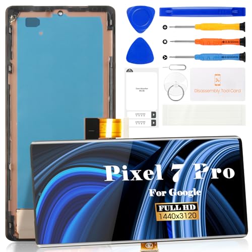 OLED for Google Pixel 7 Pro Screen Replacement for Google Pixel 7 Pro LCD Display GP4BC GE2AE LCD Digitizer Screen Touch Assembly Black with Frame(with Fingerprint Function)